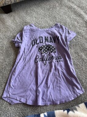 Old Navy Lavender Graphic Bear California Tee